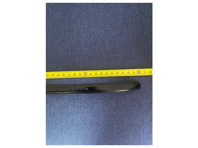 Céline Uniform Ledergürtel schwarz goldene Schnalle 85 cm - Ansicht 7