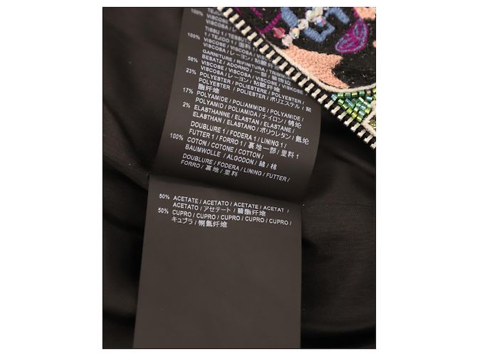 SAINT LAURENT 16SS Runway Beaded Badges Teddy Bomber Jacket in Multicolor Cotton - view 5