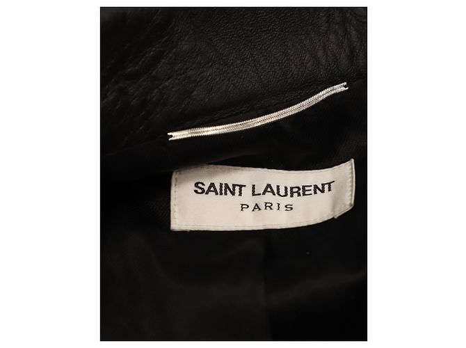 Saint Laurent Fringe Python Aloha Jacke aus schwarzem Leder - Ansicht 4