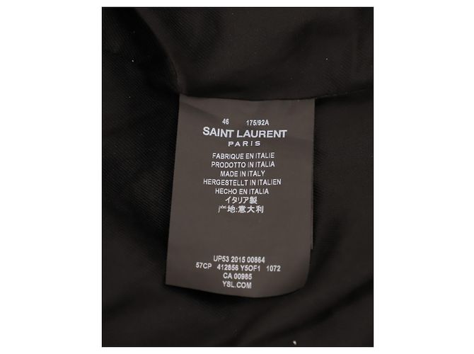 Saint Laurent Fringe Python Aloha Jacke aus schwarzem Leder - Ansicht 5