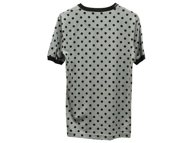 Camisa gola careca Dolce & Gabbana com bolinhas cinza algodão - vista 2