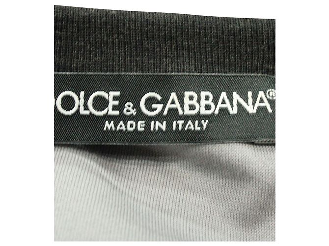 Camisa gola careca Dolce & Gabbana com bolinhas cinza algodão - vista 3