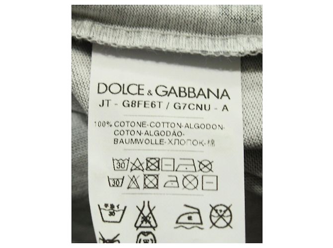 Camisa gola careca Dolce & Gabbana com bolinhas cinza algodão - vista 4