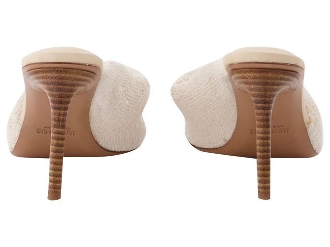 Jacquemus Bagnu Pantoletten aus beiger Baumwolle - Ansicht 3