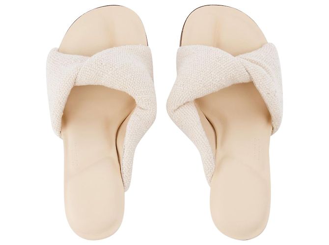 Jacquemus Bagnu Pantoletten aus beiger Baumwolle - Ansicht 4
