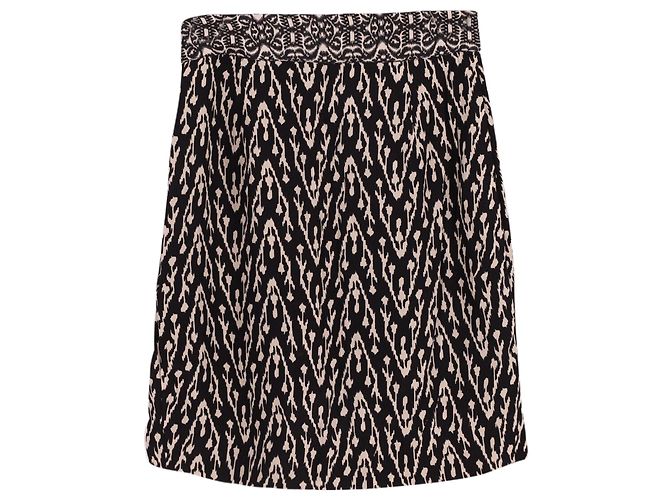 Minifalda estampada con efecto cruzado en viscosa negra de Ba&sh Iliade Negro - vista 2