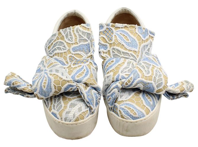 N°21 N.21 Slip-Ons com nó de renda em couro bege Marrom - vista 2