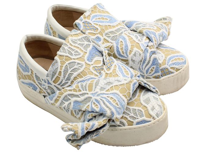 N°21 N.21 Slip-Ons com nó de renda em couro bege Marrom - vista 3