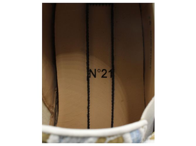 N°21 N.21 Slip-Ons com nó de renda em couro bege Marrom - vista 6