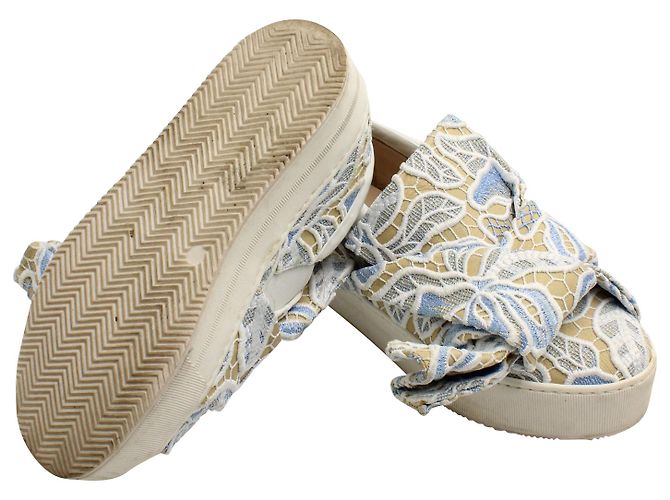 N°21 N.21 Slip-Ons com nó de renda em couro bege Marrom - vista 9