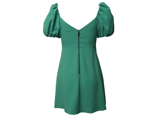 Alice + Olivia Dana Robe évasée à manches bouffantes en polyester vert - vue 2