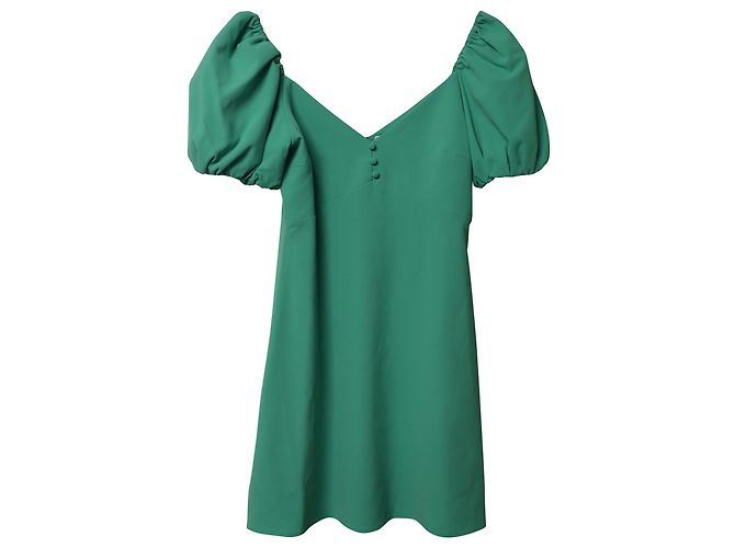 Alice + Olivia Dana Robe évasée à manches bouffantes en polyester vert - vue 5
