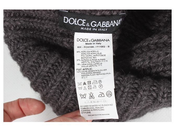 Chapéu Dolce & Gabbana cinza de lã e raposa prateada - vista 6