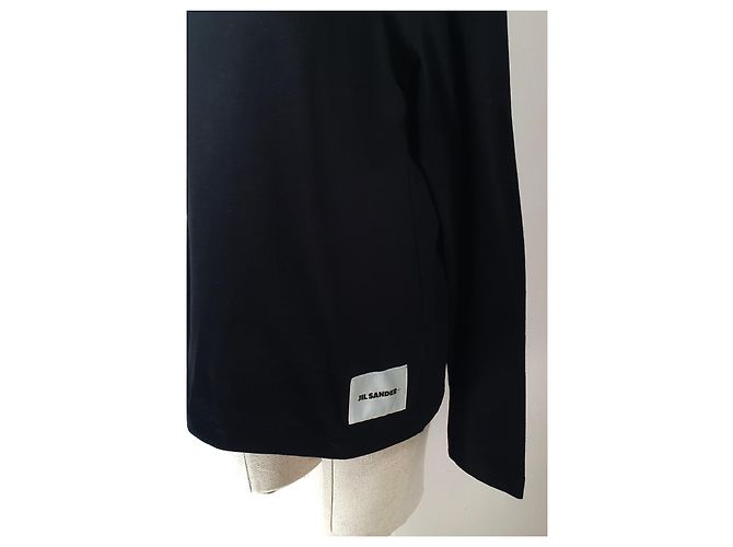 Jil Sander Top de Manga Larga de Algodón Negro - vista 2