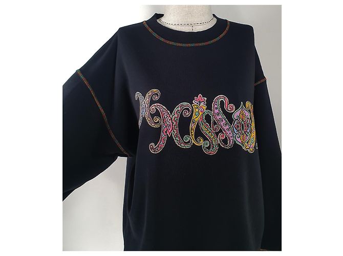 Sudadera M Missoni Negra de Algodón con Estampado Paisley Negro Multicolor - vista 3