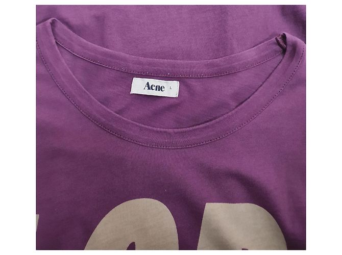 Camiseta Acne Global Morada de Algodón Talla L Púrpura - vista 5