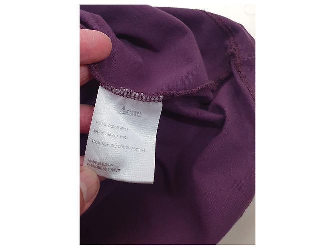 Camiseta Acne Global Morada de Algodón Talla L Púrpura - vista 6