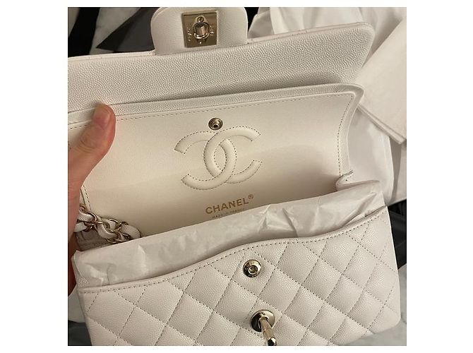 Borsa a spalla caviale Chanel Bianco - vista 5