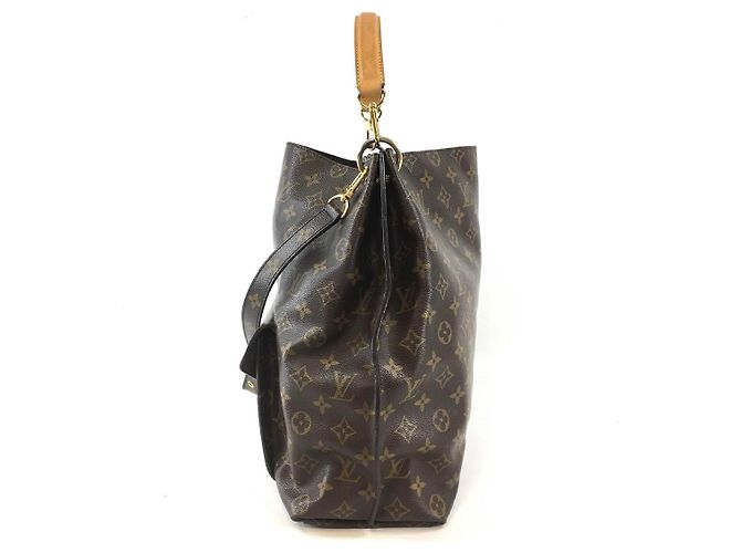Borsa Louis Vuitton Hobe Metis in Pelle Marrone Scuro - vista 2