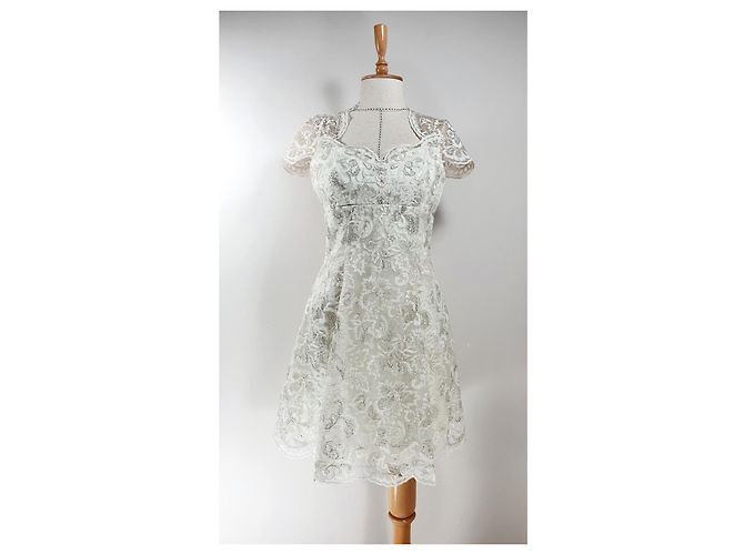Marchesa Notte Kleid Ecru Weiß - Ansicht 2