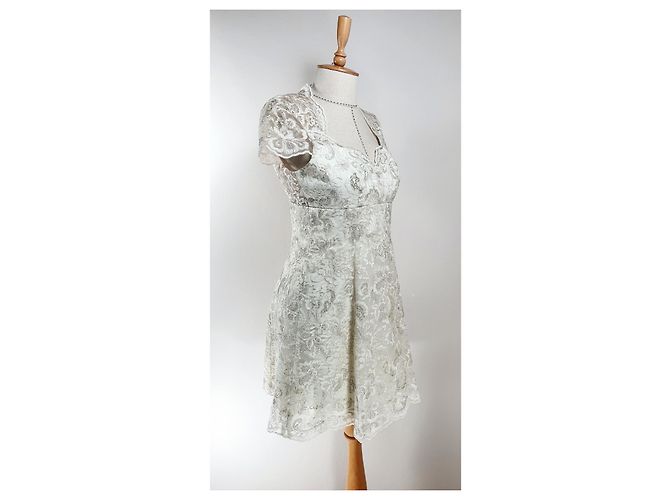 Marchesa Notte Kleid Ecru Weiß - Ansicht 6