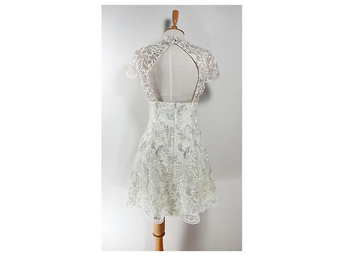 Marchesa Notte Kleid Ecru Weiß - Ansicht 7
