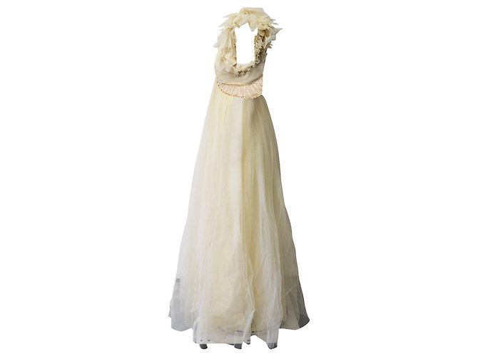 Zimmermann Glitter Dancer Tüllkleid mit Rüschen aus cremefarbenem Polyamid - Ansicht 2