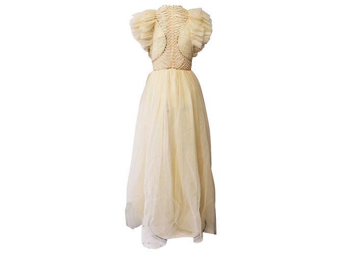 Zimmermann Glitter Dancer Tüllkleid mit Rüschen aus cremefarbenem Polyamid - Ansicht 3