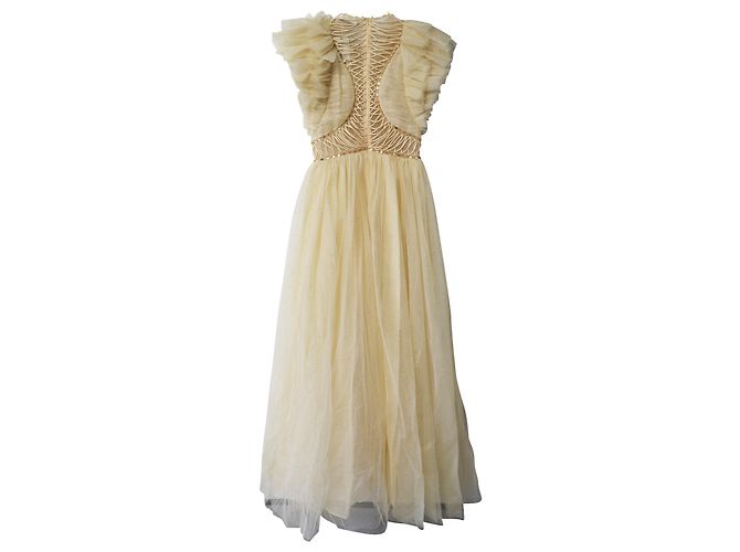 Zimmermann Glitter Dancer Tüllkleid mit Rüschen aus cremefarbenem Polyamid - Ansicht 5