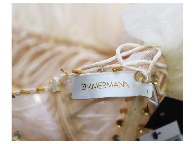 Zimmermann Glitter Dancer Tüllkleid mit Rüschen aus cremefarbenem Polyamid - Ansicht 7