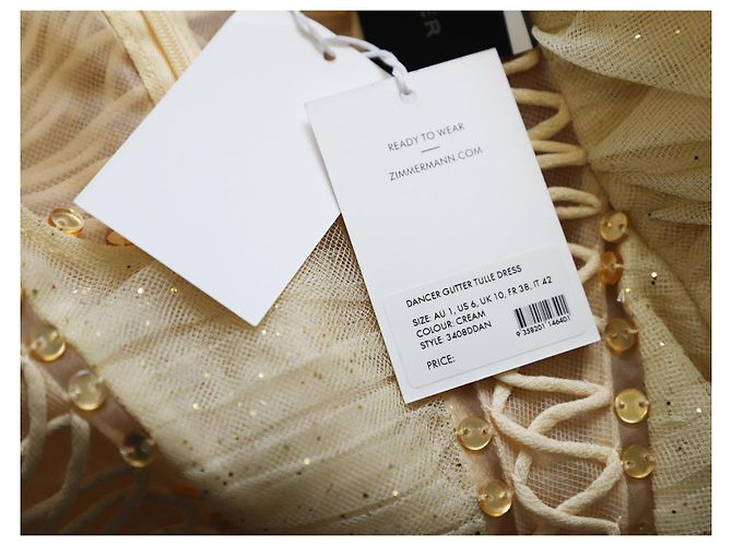 Zimmermann Glitter Dancer Tüllkleid mit Rüschen aus cremefarbenem Polyamid - Ansicht 8