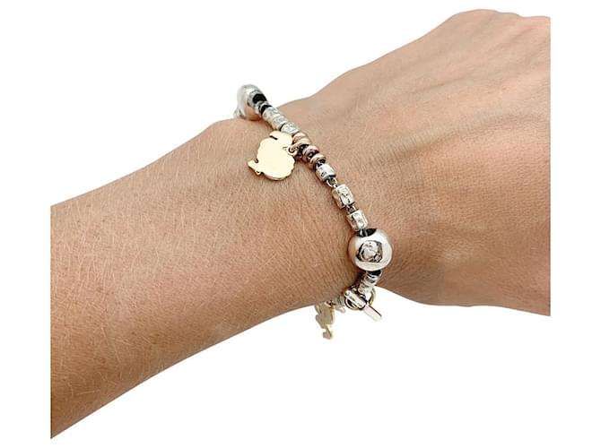 Dodo Pomellato Bracciale con ciondoli Dodo, argento e oro. - vista 6