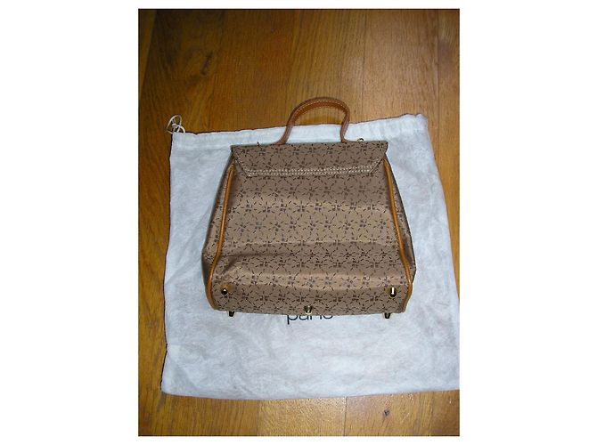 Courreges Mini borsa con monogramma in tela e pelle. Beige - vista 4