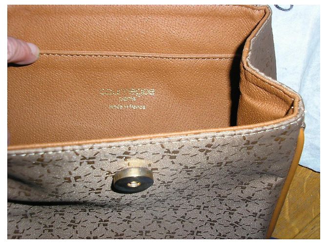 Courreges Mini borsa con monogramma in tela e pelle. Beige - vista 5