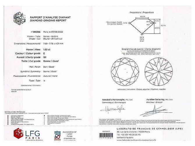 inconnue Solitärring mit Diamant von 1,53 Karat. - Ansicht 9