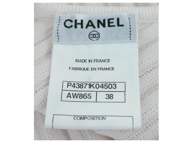 Chanel Spring 2012 Strickweste mit rosa Schößchensaum und Perlenknöpfen Pink - Ansicht 4