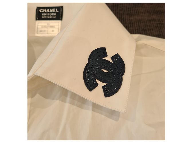 Magnífica camisa de novio Chanel uniforme T. 40 Blanco - vista 5