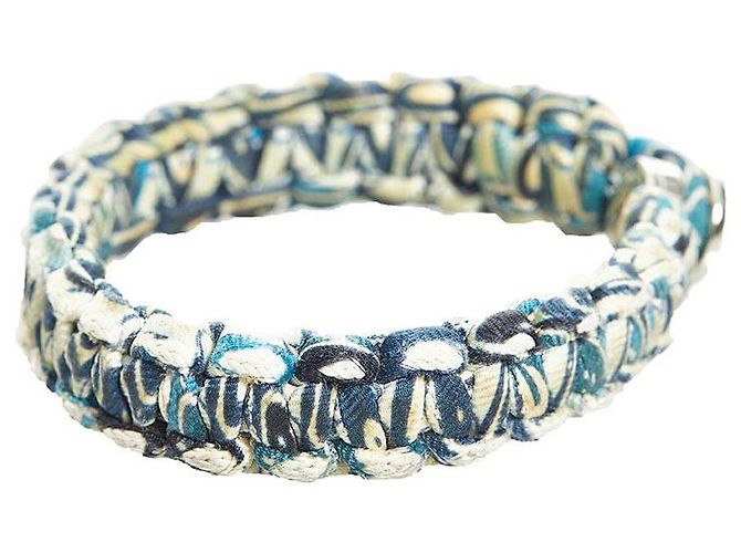 Silk In Hermès Bracciale in twill di seta di capretto Blu - vista 2