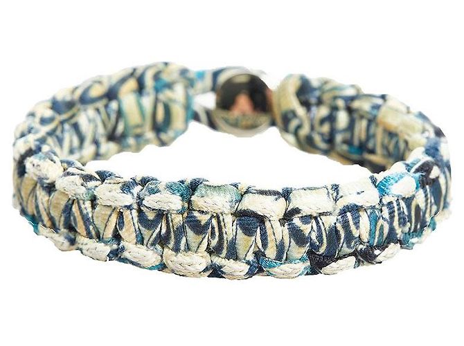 Silk In Hermès Bracciale in twill di seta di capretto Blu - vista 3
