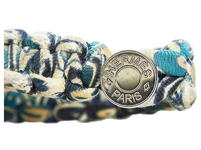Silk In Hermès Bracciale in twill di seta di capretto Blu - vista 4