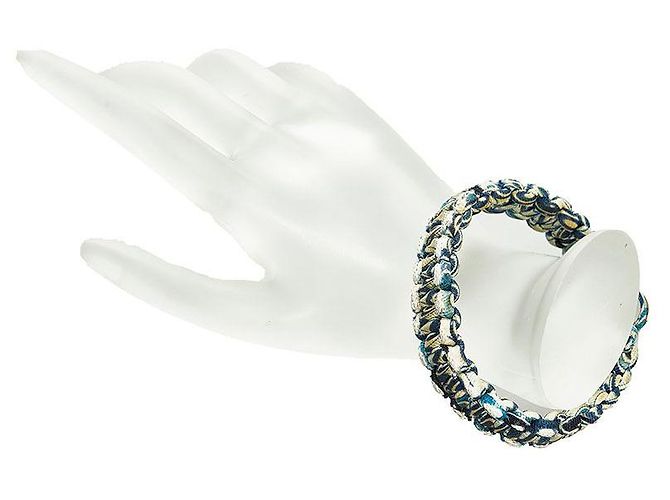 Silk In Hermès Bracciale in twill di seta di capretto Blu - vista 6