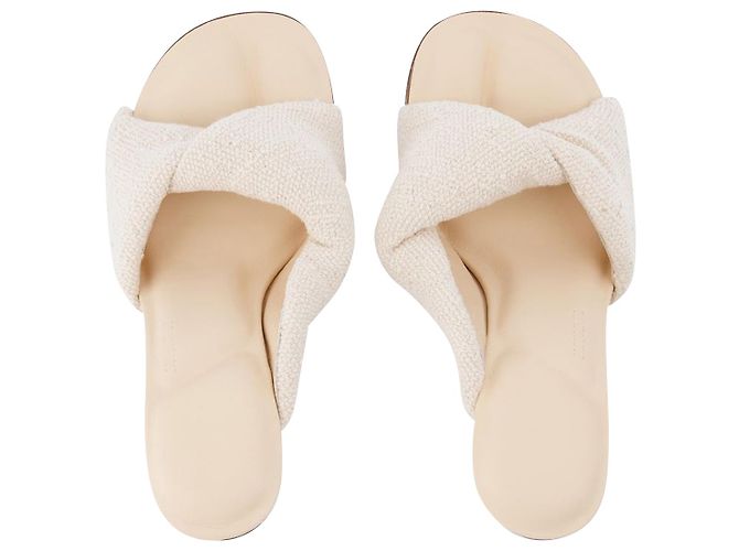 Jacquemus Bagnu Pantoletten aus beiger Baumwolle - Ansicht 4