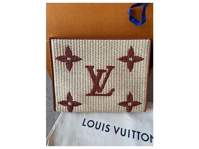 Toilettentasche von Louis Vuitton 26  Raffia-Monogramm Beige - Ansicht 2