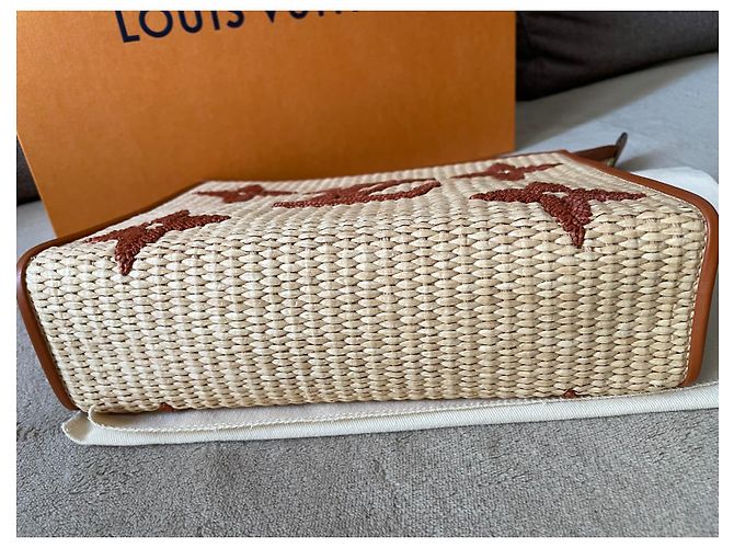 Toilettentasche von Louis Vuitton 26  Raffia-Monogramm Beige - Ansicht 7