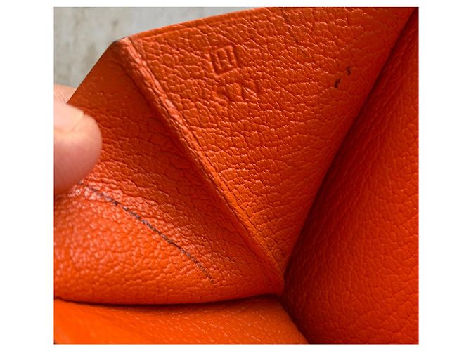 Béarn Hermès Bearn Geldbörse Orange Leder - Ansicht 6