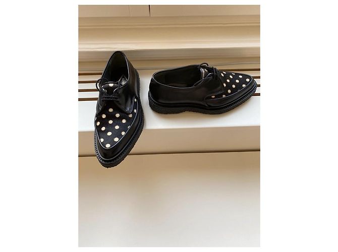 Adieu Modello 51 Scarpe Derby Nere in Pelle e Cavallino Nero - vista 2