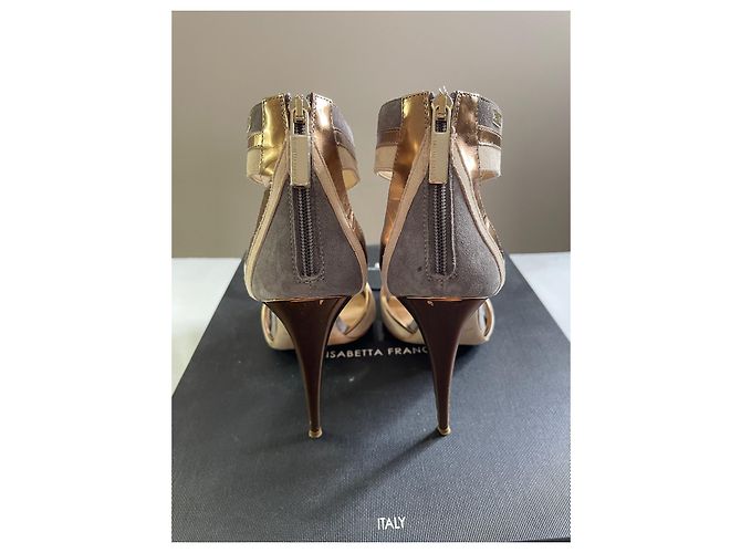 Sandali Elisabetta Franchi in pelle dorati D'oro - vista 4