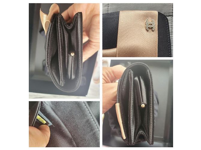 Borsa da sera / pochette Chanel Nero Beige D'oro Nocciola - vista 9