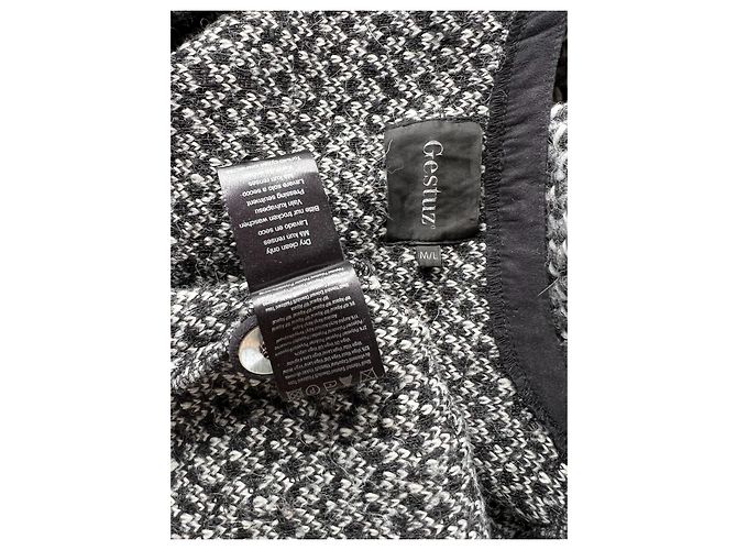 Gestuz Elvida Jacke Wolle schwarz weiß grau - Ansicht 6