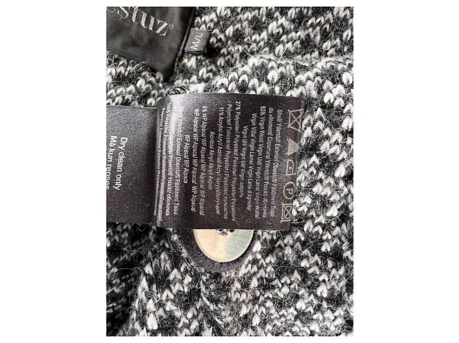 Gestuz Elvida Jacke Wolle schwarz weiß grau - Ansicht 7
